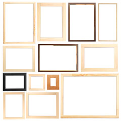 Set of many different frames isolated on white