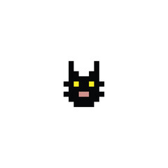this is a cat in pixel art with black color,this item good for presentations,stickers, icons, t shirt design,game asset,logo and project.