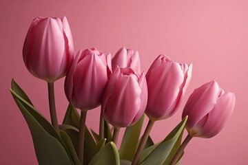 Naklejka premium The illustration of pink tulip