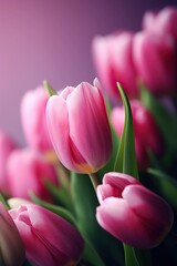 Fototapeta premium The illustration of pink tulip