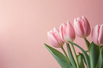 The illustration of pink tulip - obrazy, fototapety, plakaty