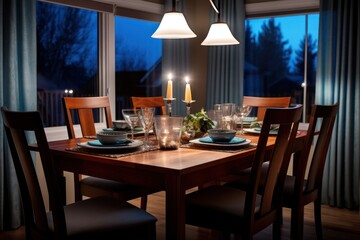 Fototapeta premium professional catalog image with full dining room table Cinematic Editorial Photography