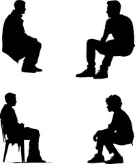 sitting person silhouette