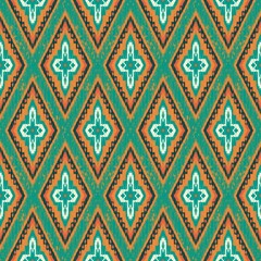 Ikat tribal Indian seamless pattern ethnic aztec fabric carpet mandala ornament native boho motif tribal textile geometric african american oriental tranditional vector illustrations embroidery styles