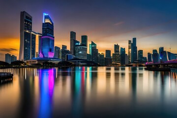 Fototapeta na wymiar Dubai Marina cityscape, Generated by AI