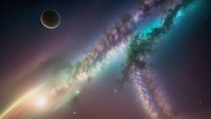 Obraz na płótnie Canvas A Digital Image Illustrating A Delightfully Enchanting And Evocative View Of The Milky