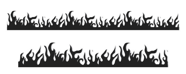 Fire flames, set vector icons