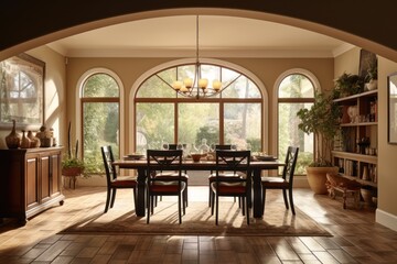Fototapeta premium professional catalog image with full dining room table Cinematic Editorial Photography