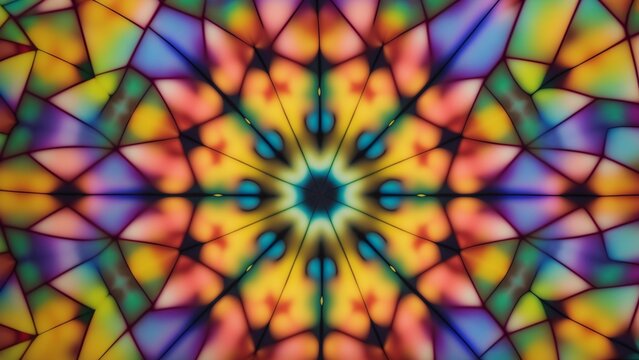A Colorful Abstract Image Of A Star Of Stained Glass