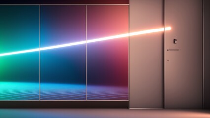 A Remarkable Image Of A Room With A Colorful Light Coming Through The Glass