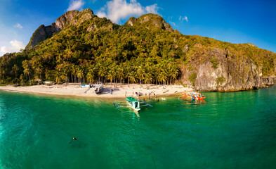 Seven commandos beach is located near El Nido, Palawan, Philippines.