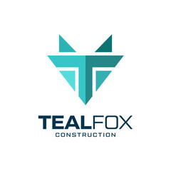 Obraz premium Construction and fox combination logo. It is suitable for construction logos.