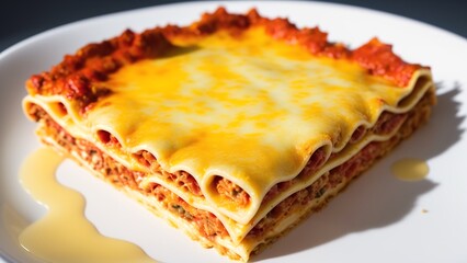 An Image Of An Artistically Interpretive Piece Of Lasagna On A Plate AI Generative