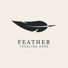 feather silhouette logo design vector art illustration.