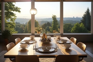 Fototapeta premium professional catalog image with full dining room table Cinematic Editorial Photography
