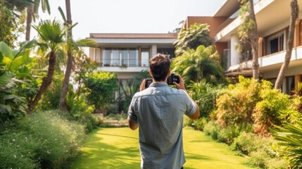 real estate photographer taking photos of a property generative ai - obrazy, fototapety, plakaty