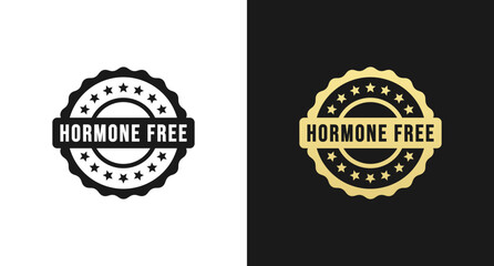 Hormone free label or Hormone free stamp vector isolated in flat style. Best Hormone free label for product packaging design element. Simple Hormone free stamp for packaging design element.