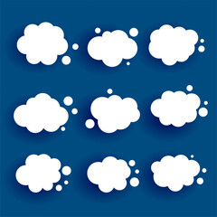 Obraz premium pack of cute clouds icon in paper cut style