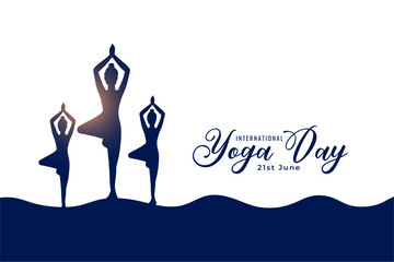 international yoga day fitness background with women silhouette