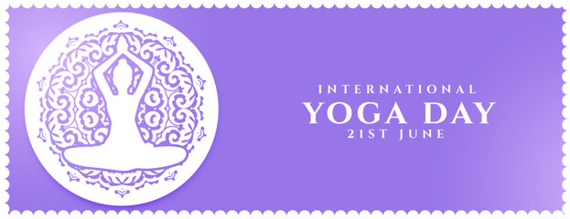 celebrate world yoga day with decorative banner promote fitness