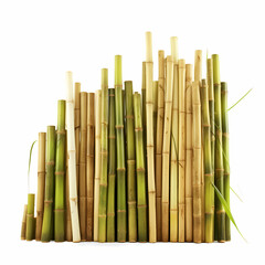 A Lot Of Sugarcane On White Background Illustration