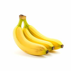 Three Fresh Banana Isolated White Illustration
