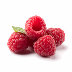 Four Raspberries On White Background Illustration