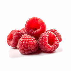 Group Of Raspberries On White Background Illustration