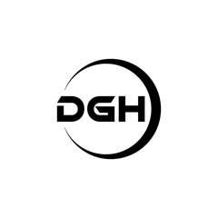 DGH letter logo design with white background in illustrator, cube logo, vector logo, modern alphabet font overlap style. calligraphy designs for logo, Poster, Invitation, etc.