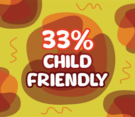 square shape banner vector, illustration of 33% GMO percentage. interesting gradation design with child theme.	