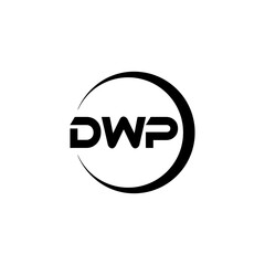 DWP letter logo design with white background in illustrator, cube logo, vector logo, modern alphabet font overlap style. calligraphy designs for logo, Poster, Invitation, etc.