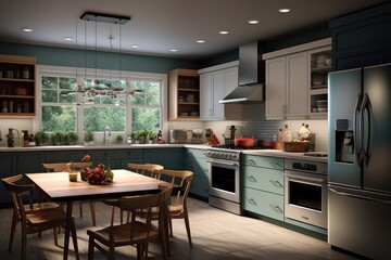 professional catalog image with full kitchen view Cinematic Editorial Photography - obrazy, fototapety, plakaty