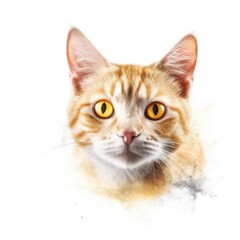 an orange cat with yellow eyes staring at the camera generative ai