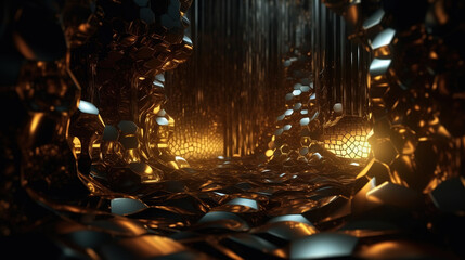 Gold abstract background,created with generative ai tecnology.