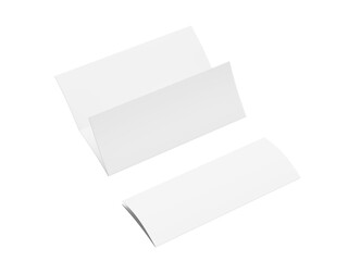 Blank tri fold cover flyer on white background, Suitable for presentations, advertisements , 3D illustration.