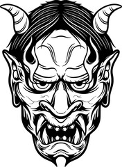 vintage scary demon head concept