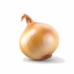 Single Onion On A White Background. Generative AI 