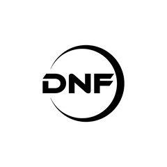 DNF letter logo design with white background in illustrator, cube logo, vector logo, modern alphabet font overlap style. calligraphy designs for logo, Poster, Invitation, etc.