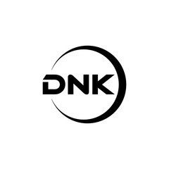 DNK letter logo design with white background in illustrator, cube logo, vector logo, modern alphabet font overlap style. calligraphy designs for logo, Poster, Invitation, etc.