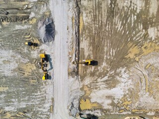 Aerial view of a new home construction site. Real estate development and city economic growth...