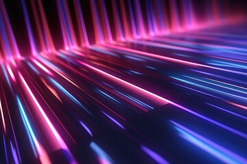 abstract background of glowing lines and bokeh. 3d render, generative Ai