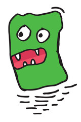 Green cartoon zombie