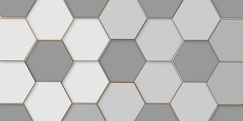 White and s hexagon 3D background texture	
