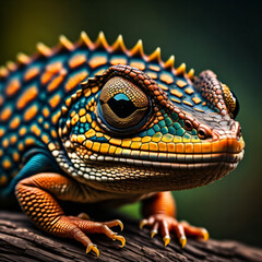 Fototapeta premium close up of a chameleon,generative ai