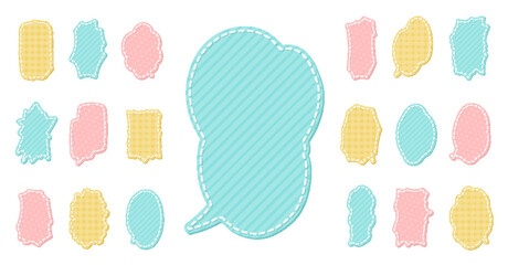 ワッペンデザインの色々な形の吹き出し