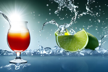 Varied citrus juice in glasses on light background. Refreshing lemonade. Breakfast beverage.