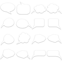 set of white speech bubbles
