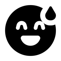 Naklejka premium Emoji Grin Sweat Icon
