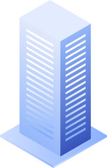 Blue  building  isometric image object 