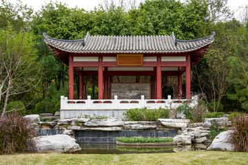Ancient buildings of luxurious ancient Chinese traditional royal gardens
